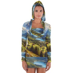 Forest Landscape Nature Trees Long Sleeve Hooded T-shirt