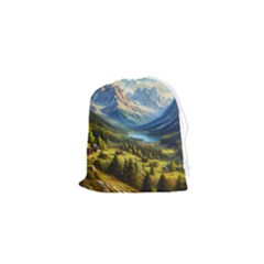 Forest Landscape Nature Trees Drawstring Pouch (xs)