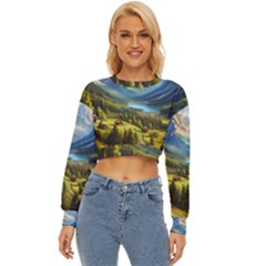 Forest Landscape Nature Trees Lightweight Long Sleeve Sweatshirt