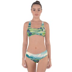 Countryside Meadow Rural Bloom Criss Cross Bikini Set