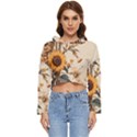 Sunflower Flowers Nature Trees Women s Lightweight Cropped Hoodie View1