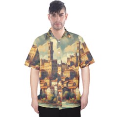 Village Houses Buildings Facade Men s Hawaii Shirt