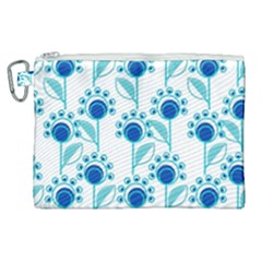 Blue Daisy Minimalist Leaves   Canvas Cosmetic Bag (xl) by ConteMonfrey