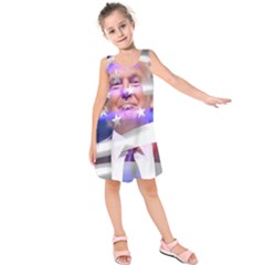 Donald Trump Flag Kids  Sleeveless Dress by vintagetrump