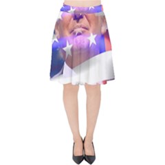 Donald Trump Flag Velvet High Waist Skirt