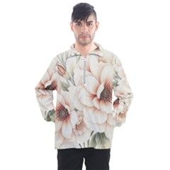 Floral Design Men s Half Zip Pullover