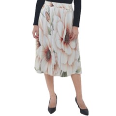 Floral Design 02 Classic Velour Midi Skirt 