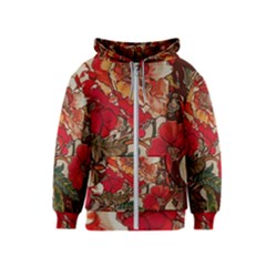 Floral Design 05 Kids  Zipper Hoodie