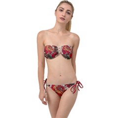 Floral Design 05 Twist Bandeau Bikini Set