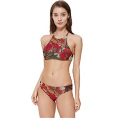 Floral Design 05 Banded Triangle Bikini Set