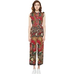 Christmas Art 01 Women s Frill Top Chiffon Jumpsuit by myclothy