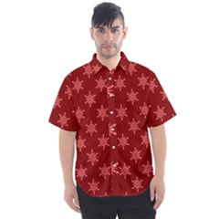 Illustrations Red Abstract Pattern Seamless Texture Men s Short Sleeve Shirt