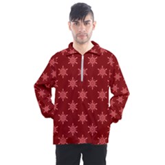 Illustrations Red Abstract Pattern Seamless Texture Men s Half Zip Pullover