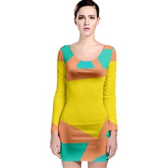 Geometric Design 02 Long Sleeve Bodycon Dress