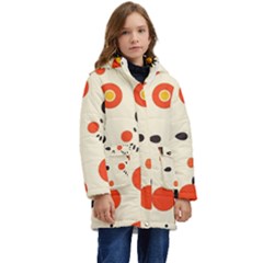 Geometric Design Kids  Hooded Longline Puffer Jacket