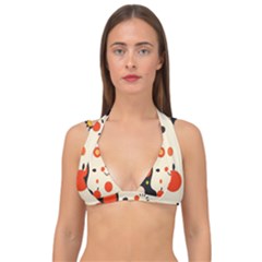 Geometric Design Double Strap Halter Bikini Top