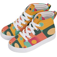 Geometric Design 08 Kids  Hi-top Skate Sneakers