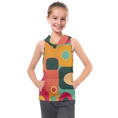 Geometric Design 08 Kids  Sleeveless Hoodie