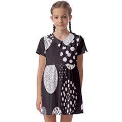 Geometric Design 09 Kids  Asymmetric Collar Dress