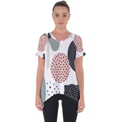 Geometric Design 12 Cut Out Side Drop T-shirt