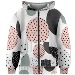 Geometric Design 12 Kids  Zipper Hoodie Without Drawstring