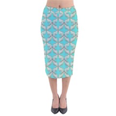 Geometric Design 13 Velvet Midi Pencil Skirt