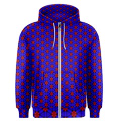 Blue Pattern Red Texture Men s Zipper Hoodie