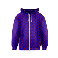 Blue Pattern Red Texture Kids  Zipper Hoodie by Mariart