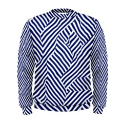 Blue And White Abstract Stripes Men s Sweatshirt