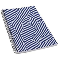 Blue And White Abstract Stripes 5 5  X 8 5  Notebook