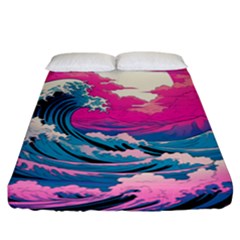 Waves Mountains Sky Fitted Sheet (california King Size)