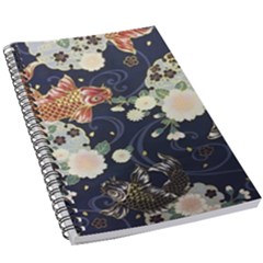 Japanese Wave Koi Illustration Pattern 5 5  X 8 5  Notebook