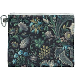 Pattern Flowers Plants Leaves Canvas Cosmetic Bag (xxxl)