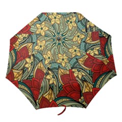 Pattern Shape Colorful Flower Leaves Folding Umbrellas