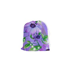 Purple Flower Nature Drawstring Pouch (xs)