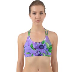 Purple Flower Nature Back Web Sports Bra