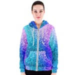 Rainbow Colors Colorful Pattern Women s Zipper Hoodie