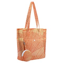 Abstract Texture Of Colorful Bright Pattern Of Transparent Leaves Of Orange And Yellow Color Everyday Shoulder Bag With Pouch Bag by Posterlux