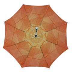 Abstract Texture Of Colorful Bright Pattern Of Transparent Leaves Of Orange And Yellow Color Automatic Folding Umbrella With Case (medium) by Posterlux