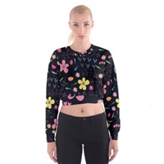 Foliage Pattern Beautiful Aesthetic Secret Garden Cropped Sweatshirt