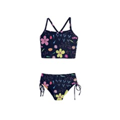 Foliage Pattern Beautiful Aesthetic Secret Garden Girls  Tankini Swimsuit by Paksenen
