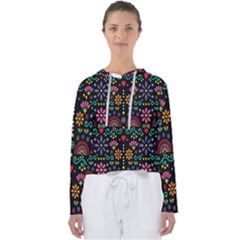 Mexican Folk Art Seamless Pattern Colorful Women s Slouchy Sweat by Paksenen