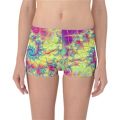 Fractal Spiral Abstract Background Vortex Yellow Reversible Boyleg Bikini Bottoms by Ket1n9