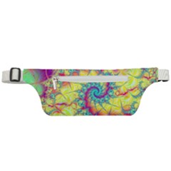 Fractal Spiral Abstract Background Vortex Yellow Active Waist Bag