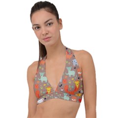 Pet Animal 05 Halter Plunge Bikini Top