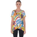 Colorful City Life Horizontal Seamless Pattern Urban City Cut Out Side Drop T-Shirt View1