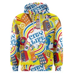 Colorful City Life Horizontal Seamless Pattern Urban City Men s Overhead Hoodie