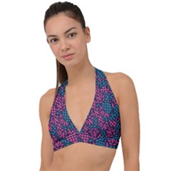 Summer Pineapples Halter Plunge Bikini Top by Paksenen