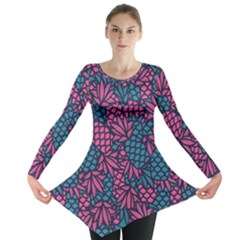 Summer Pineapples Long Sleeve Tunic 