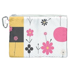  Minimalist Pattern With Simple Lines,flower And Shapes, Creating A Clean And Modern Canvas Cosmetic Bag (xl) by myclothy